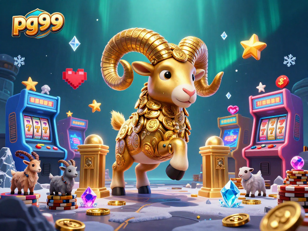 Experience pg99 in an exciting golden ram casino scene with vibrant game elements.