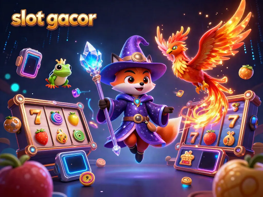 Experience slot gacor with mystical wizard and phoenix among dynamic slot game elements.