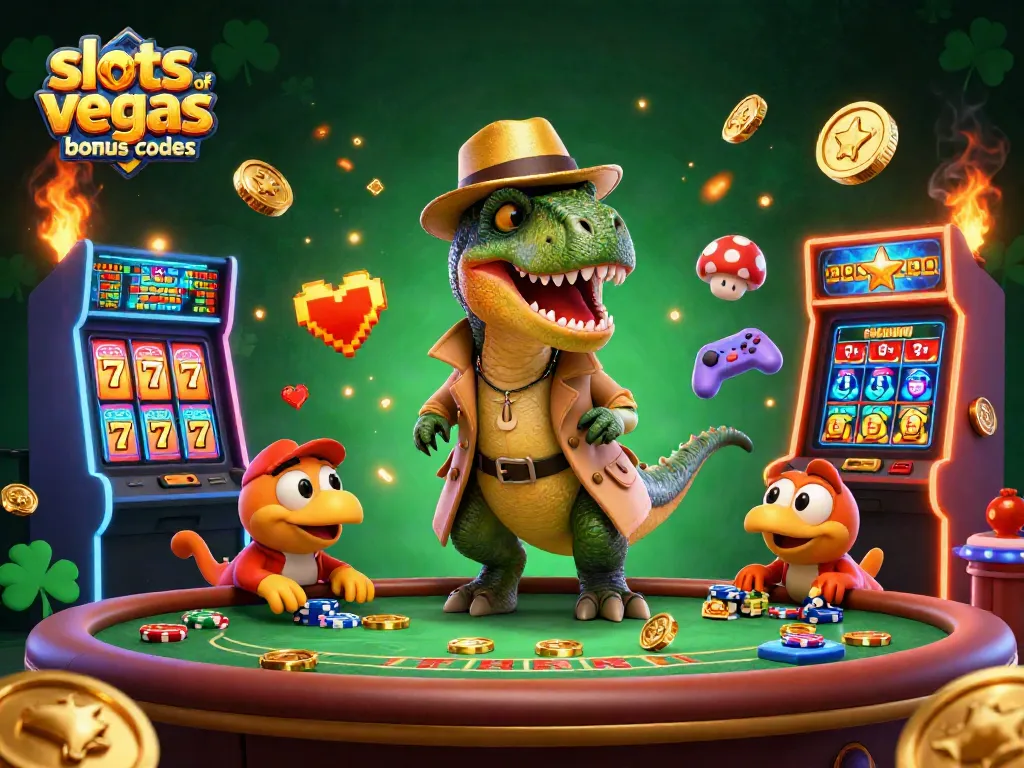 Experience slots of vegas bonus codes with a lively casino scene featuring vibrant characters and gaming elements.