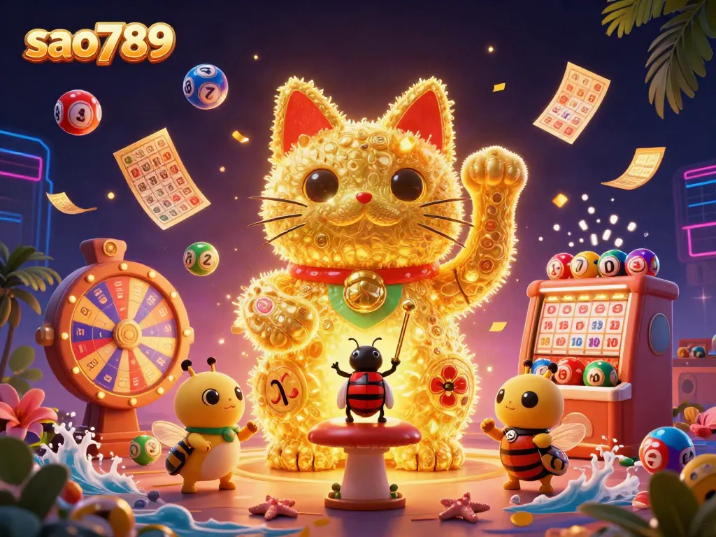 Engage in exciting gameplay with Sao789's dynamic characters and casino symbols, celebrating wins for gamblers.