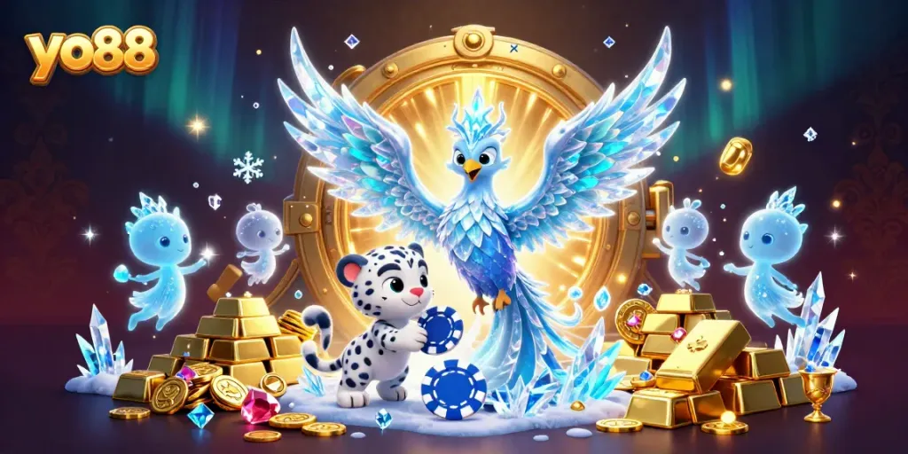 Experience exciting gameplay with yo88 in this vibrant casino-themed illustration