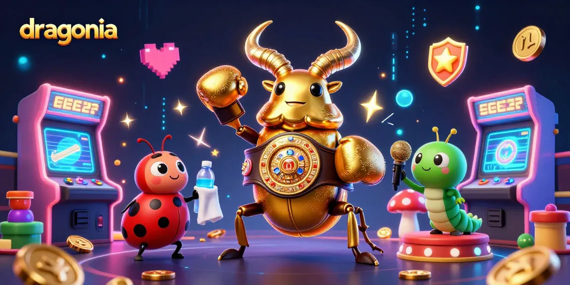 Dragonia : découvrez une illustration animée de jeux de casino avec des personnages cartoon emblématiques.