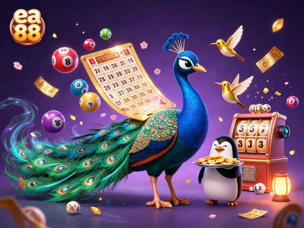 Experience the excitement of ea 88 with vibrant lottery elements and captivating characters.
