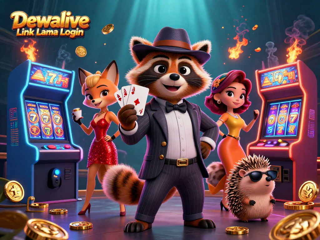 Dewalive Link Lama Login showcases players winning with slot machines in a vibrant online casino atmosphere.