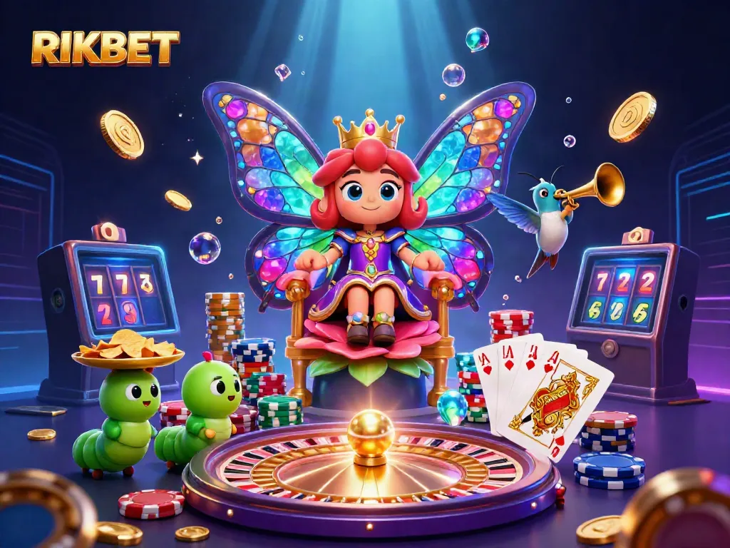 Experience the enchanting world of RIKBET with vibrant characters and dynamic casino elements.