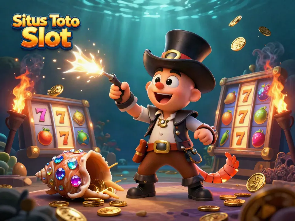 Menggandakan kesenangan bermain dengan Situs Toto Slot dalam ilustrasi 3D keren.