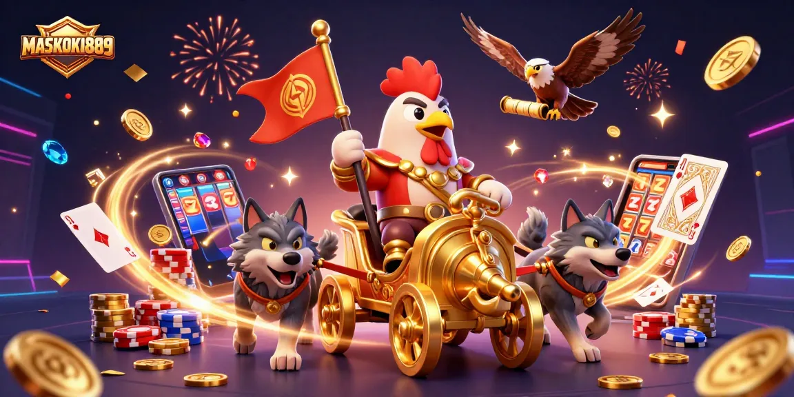 Join the action with MASKOKI889's vibrant 3D casino scene featuring warlord and gaming elements.