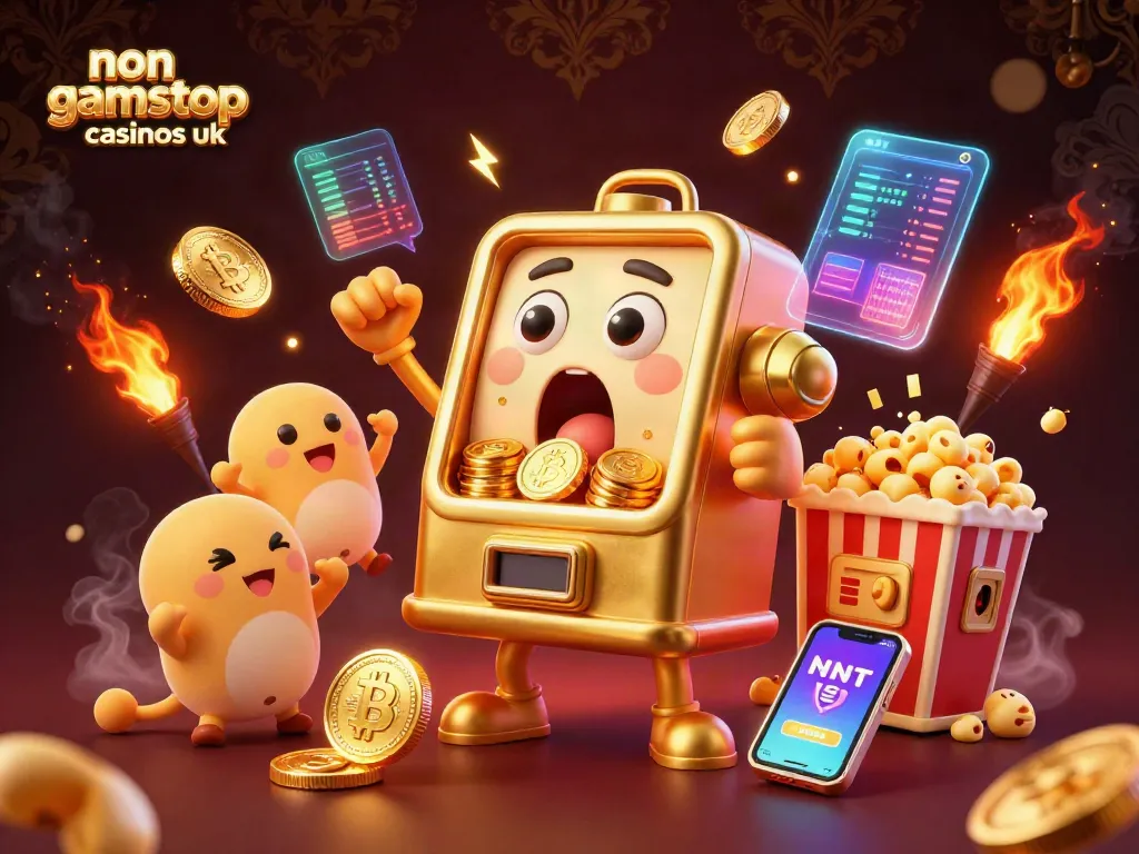 Experience excitement at non gamstop casinos uk with a golden slot machine hitting its jackpot!