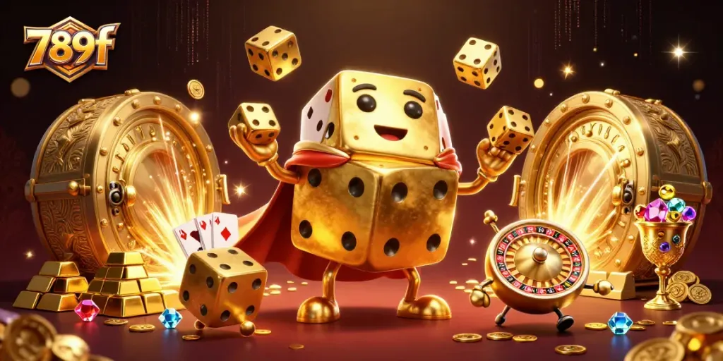 Engage with exciting gameplay at 789f with golden dice and vibrant casino elements.