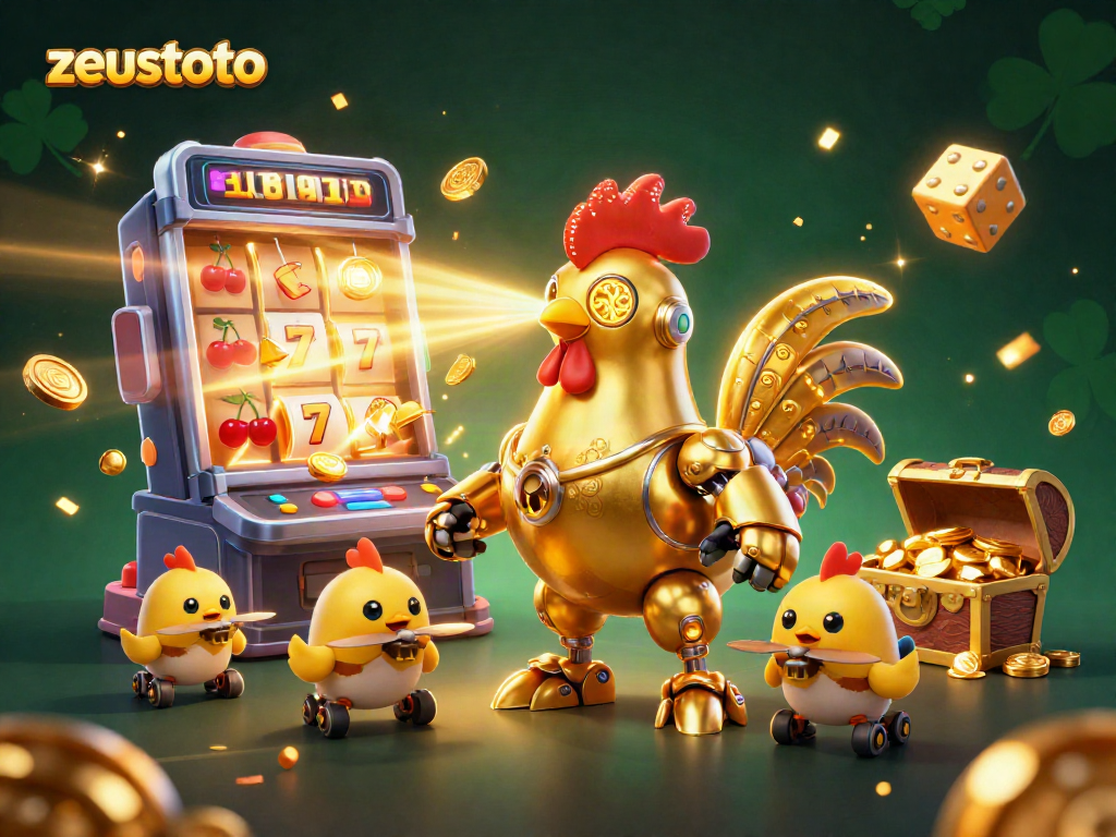 Engage in thrilling gameplay with zeustoto as golden chicken robots lead the jackpot journey!