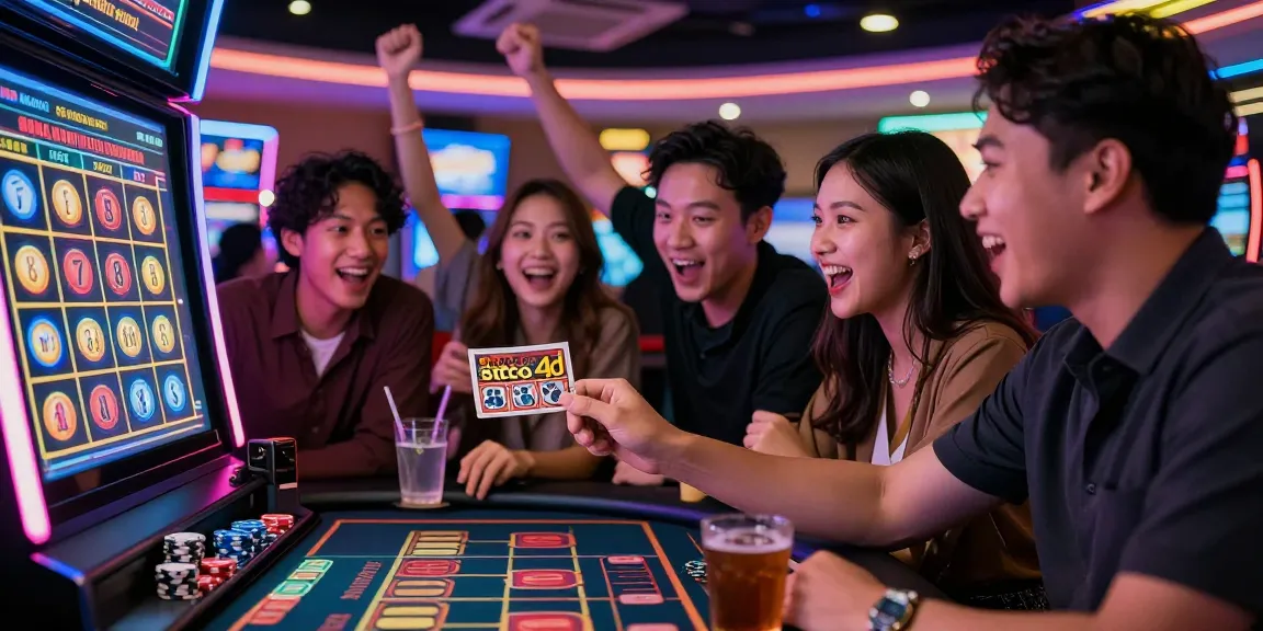 Tampilan lottery situs toto 4d yang menarik di kasino, menunjukkan kegembiraan dan kebersamaan.