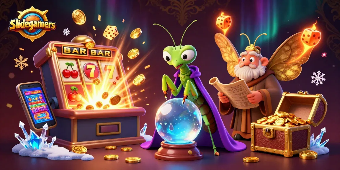 Experience thrilling wins with slidegamers at a magical slot scene featuring vibrant elements.