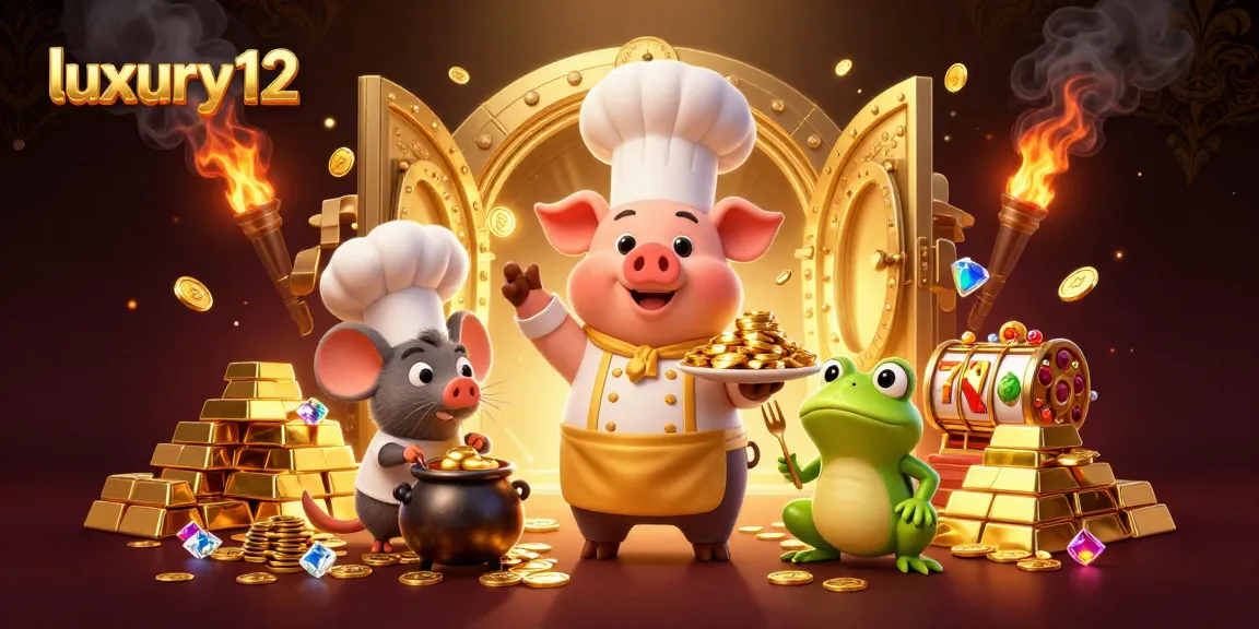 Experience luxury12 with lavish golden coins and vibrant casino elements in a dynamic 3D scene.