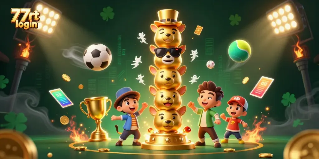 Experience the thrill of winning with 77rt login while engaging with vibrant casino elements and sports action.