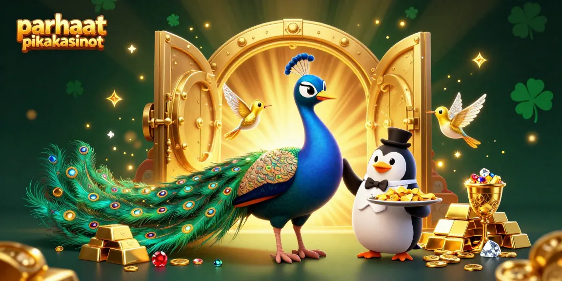 Experience the thrills of parhaat pikakasinot with a vibrant casino scene featuring charming characters.