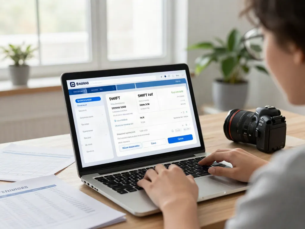 Pengguna javaslot menjelajahi platform perbankan online dengan informasi SWIFT.