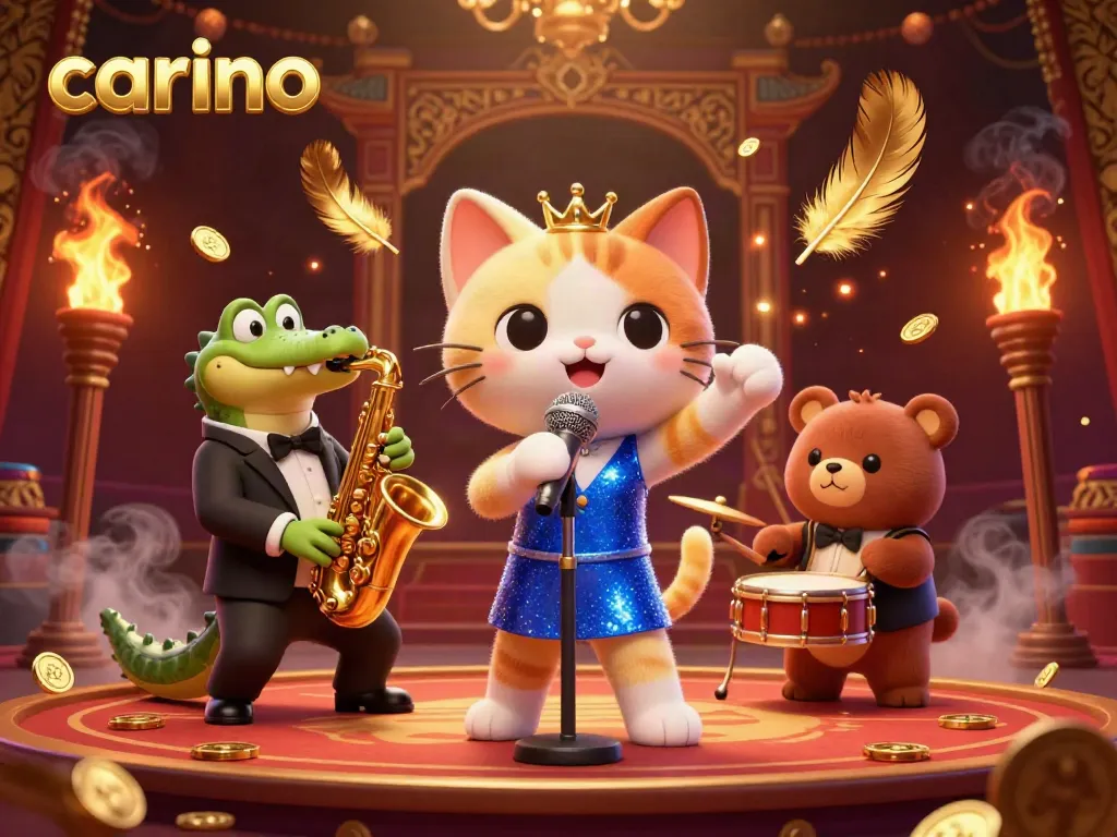Engage with the vibrant world of carino through a lively casino scene featuring charming cartoon characters.