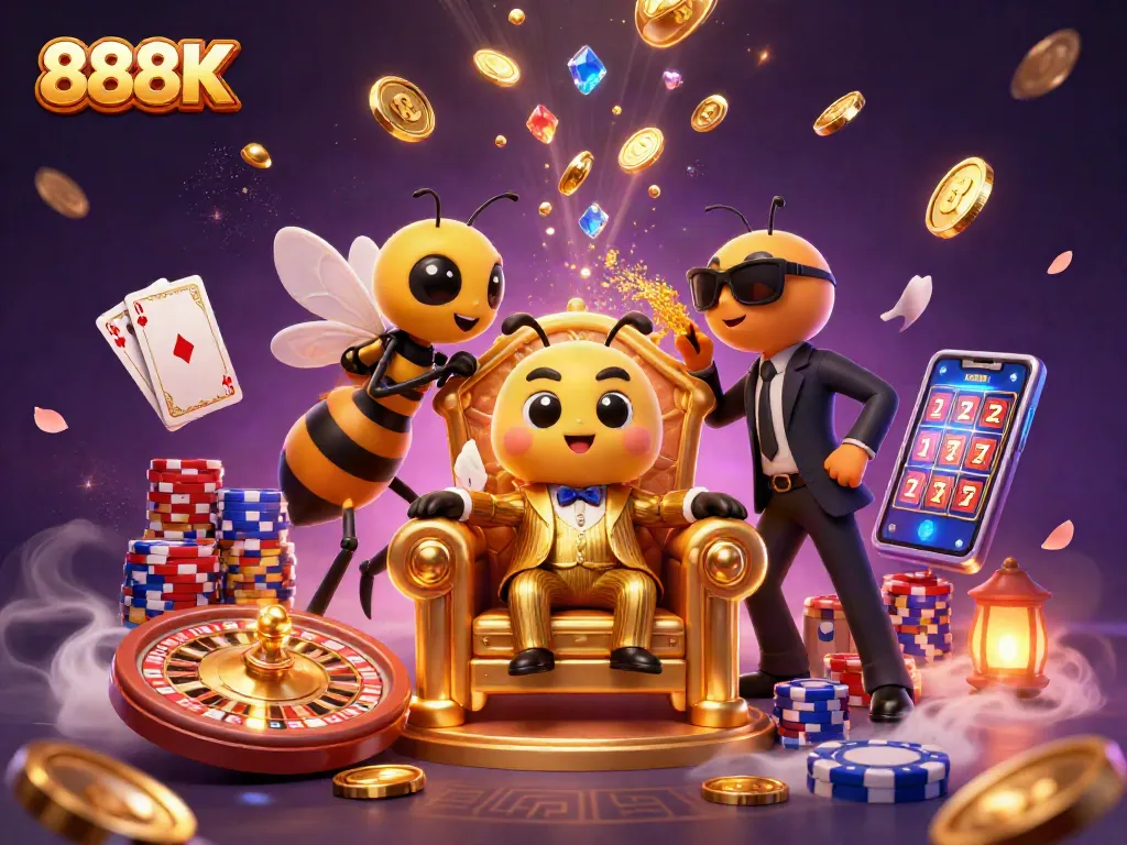 Engage in thrilling gameplay with 888K as the bumblebee mob boss leads an exciting casino adventure.