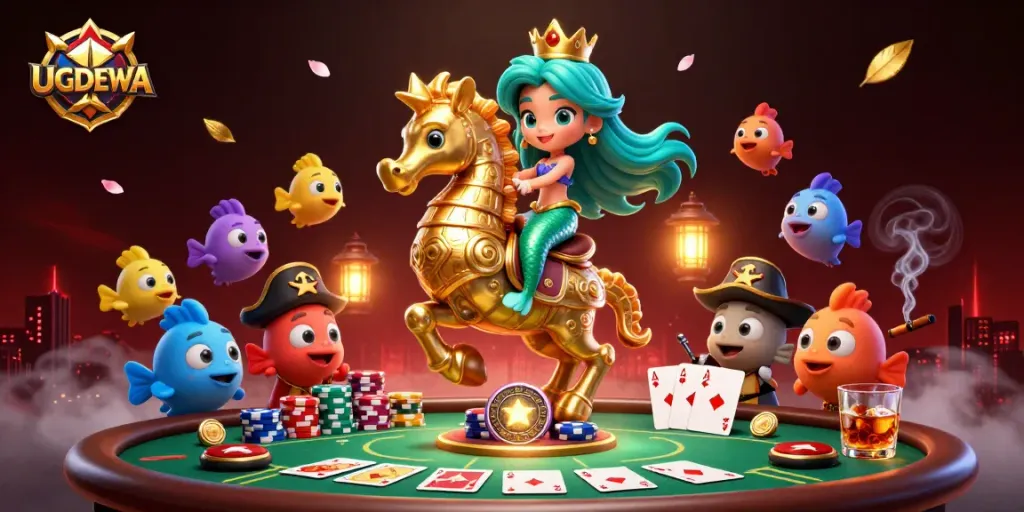 Win big with UGDEWA by mastering colorful Togel betting strategies in an engaging casino scene.