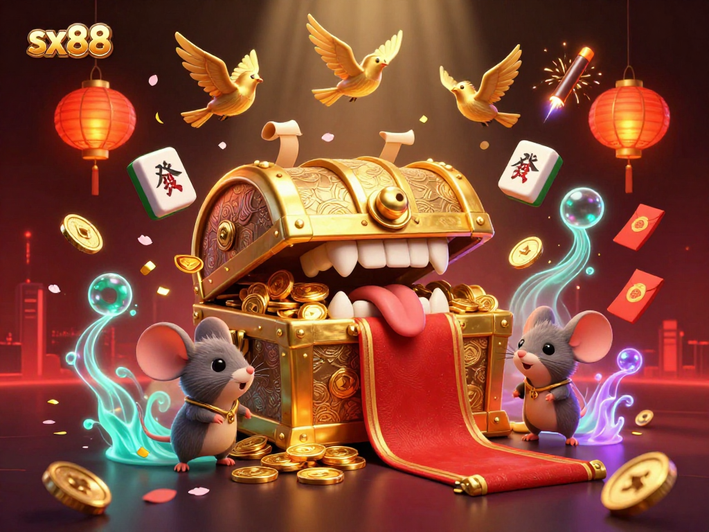 Sx88 engages players with exciting jackpots, shimmering treasures, and vibrant casino elements.